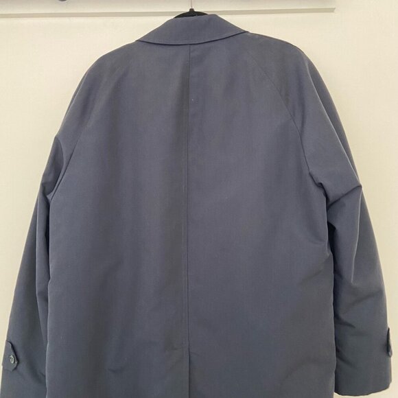 London Fog Towne Men's Navy Blue Long Fleece Lined Trench Coat Jacket Sz 42 Long - Picture 6 of 13